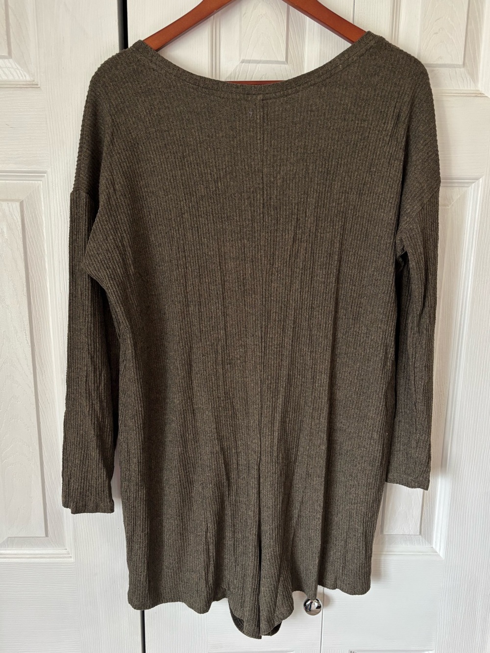Aerie Ribbed Green Henley Style Romper Size Medium - Picture 4 of 11